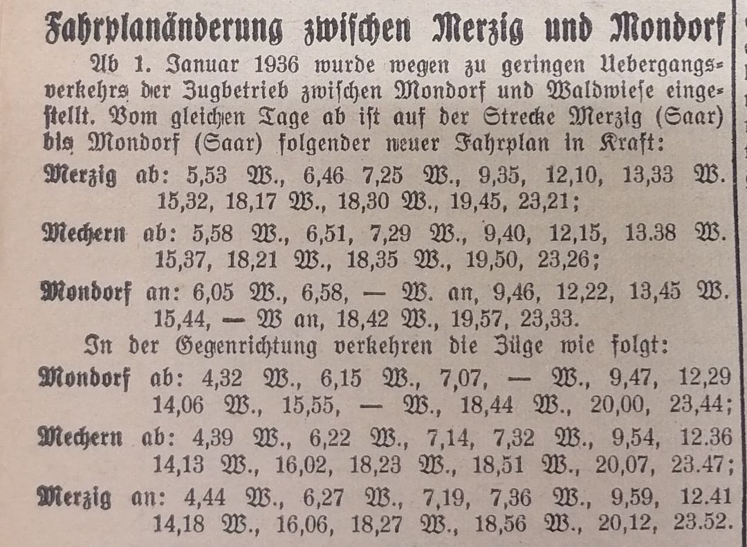 So ging ÖPNV Beispiel Fahrplan 1936