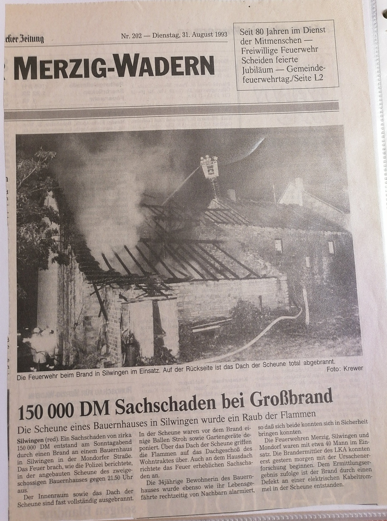 Brand Brunnenfest 1993 Silwingen