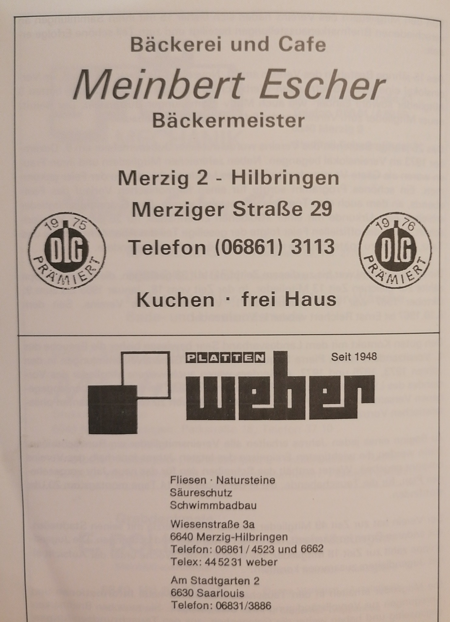 Werbung aus Tag der Briefmarke in Hilbringen 1978. 03