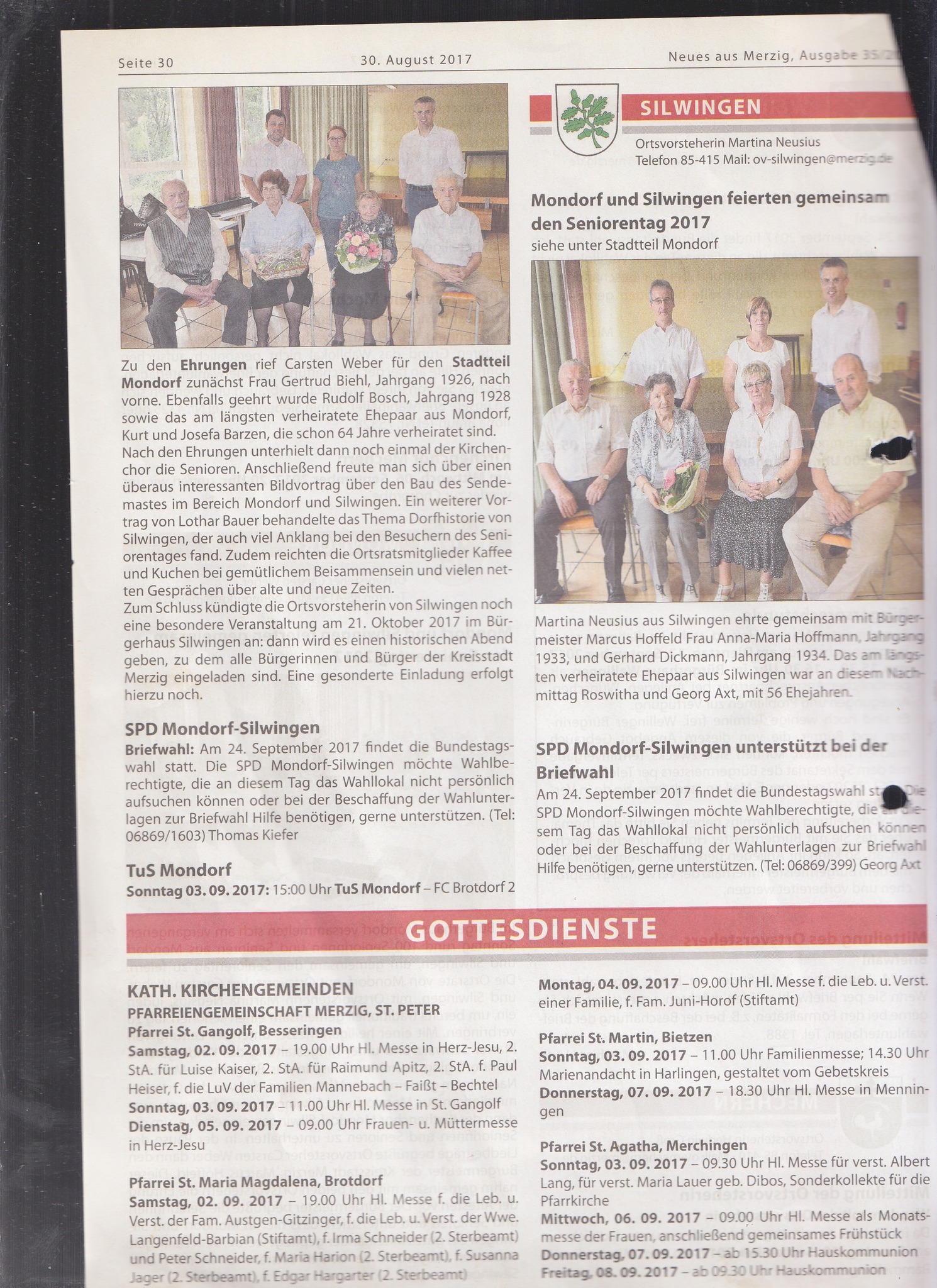 Gemeinsamer Seniorentag Mondorf und Silwingen 2017