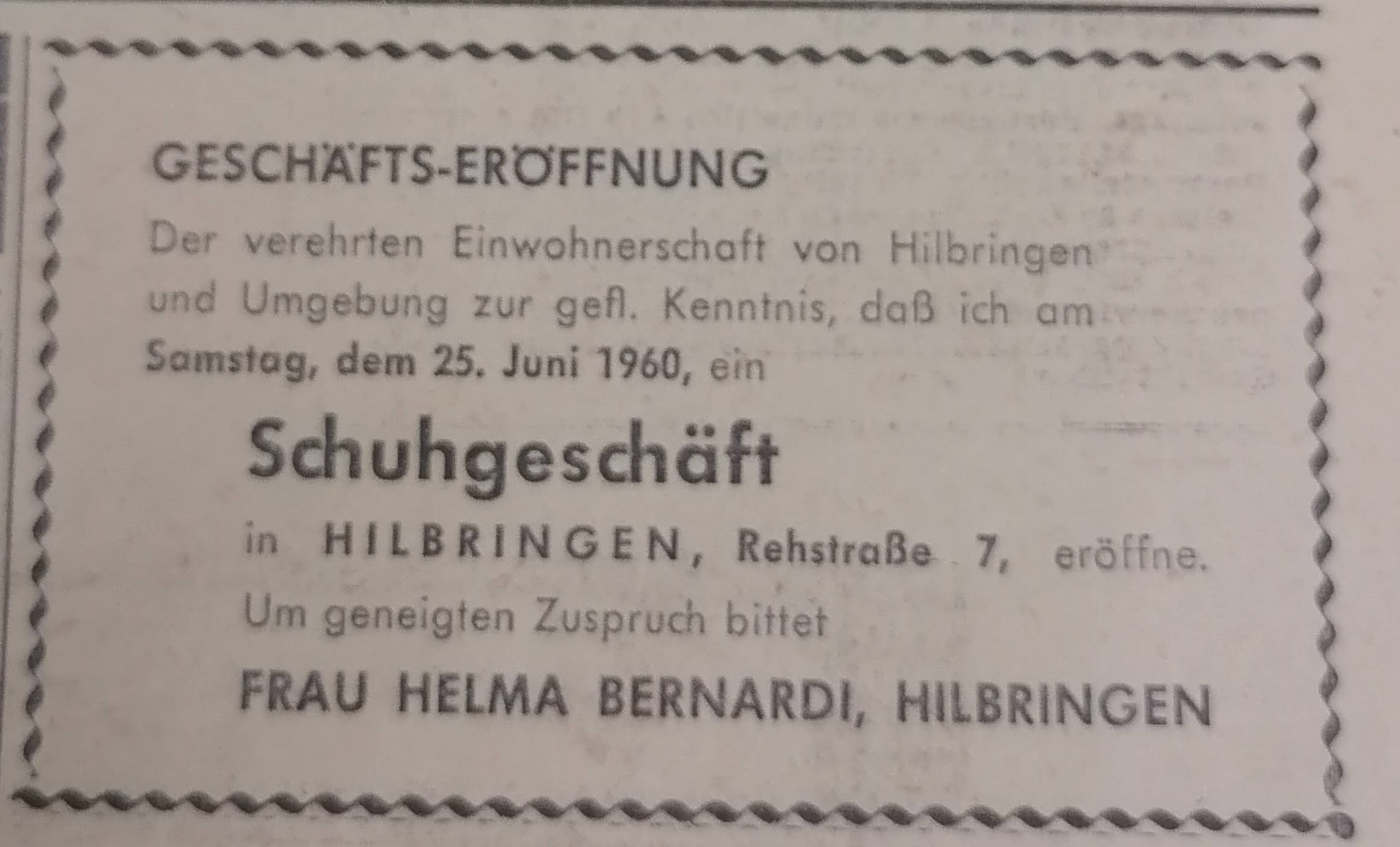 Eröffnung Schuhgeschäft Bernardi Hilbringen