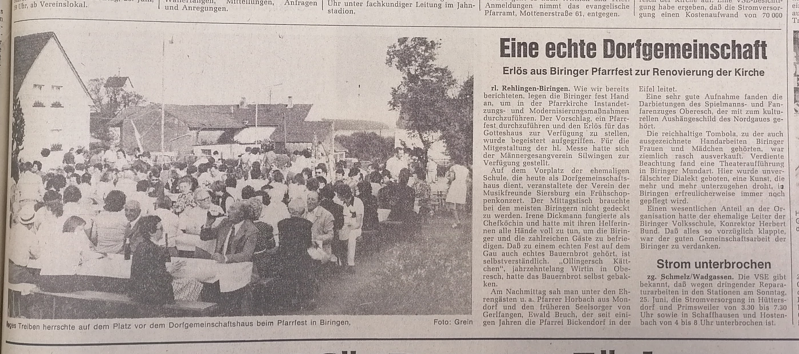 Juni 1978 Biringer Pfarrfest