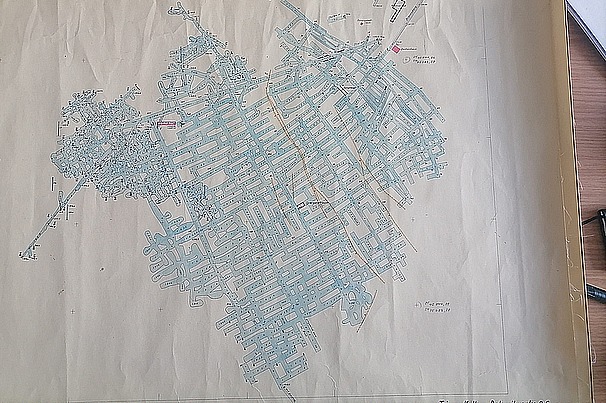 Stollenplan des Mondorfer Kalkwerkes. Oberbergamt Saarland