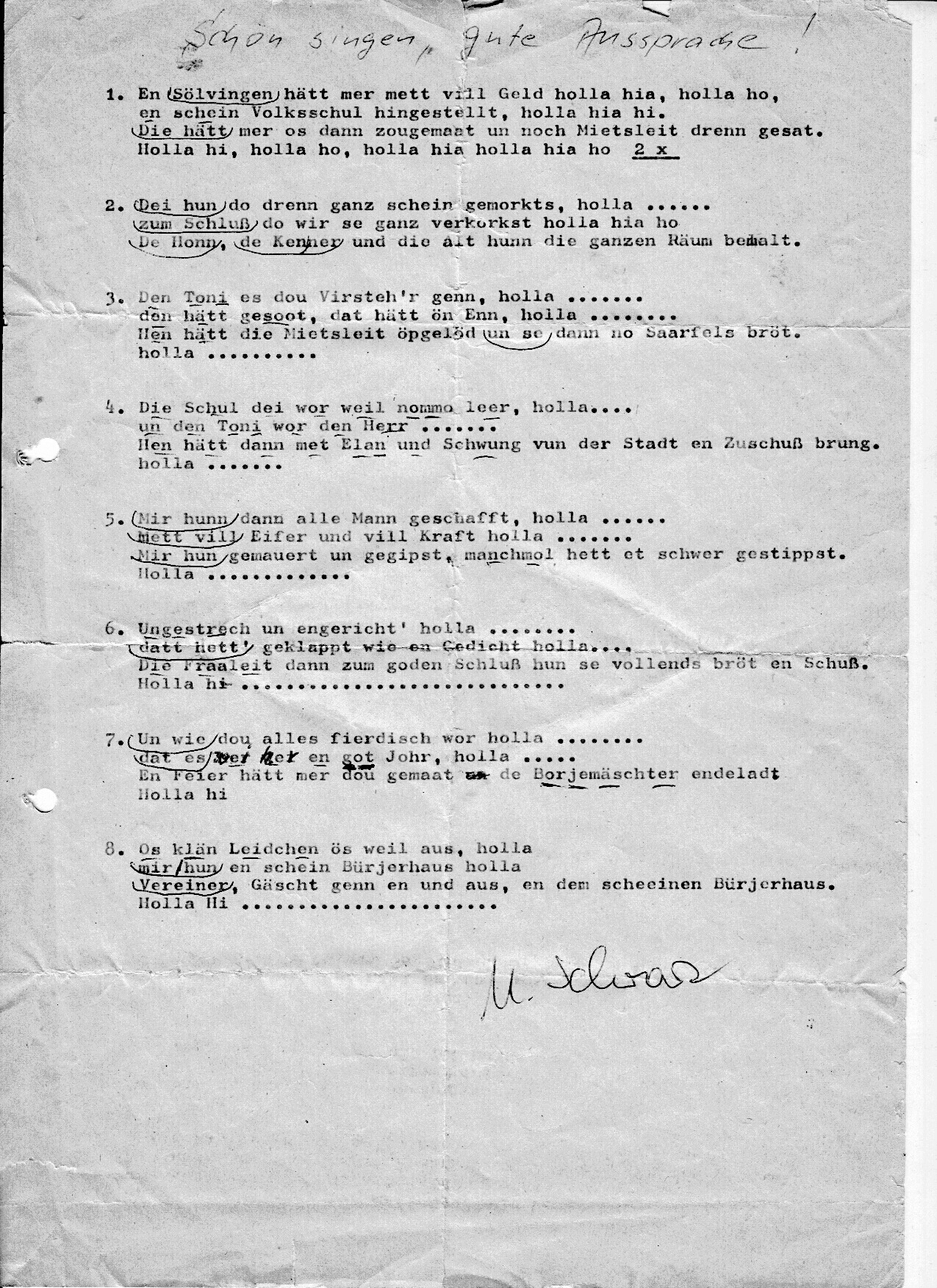 Liedchen von Manfred Schwarz über das Silwinger Bürgerhaus