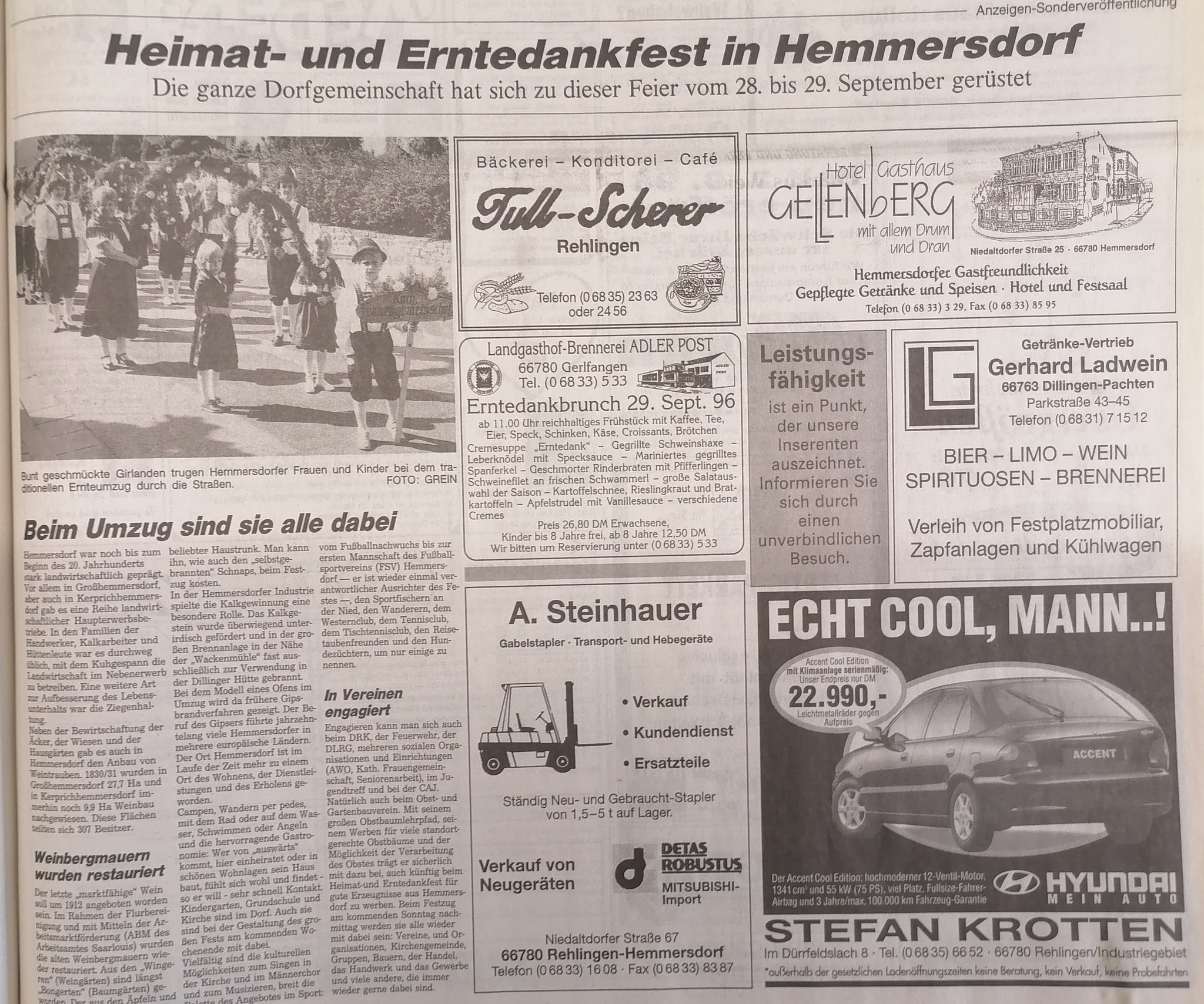 Erntedank Fest Hemmersdorf 1996