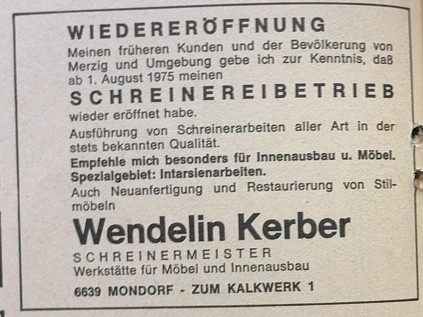 Schreinerei Kerber Mondorf