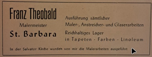 Werbung 1954 St. Barbara